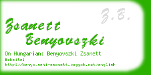 zsanett benyovszki business card